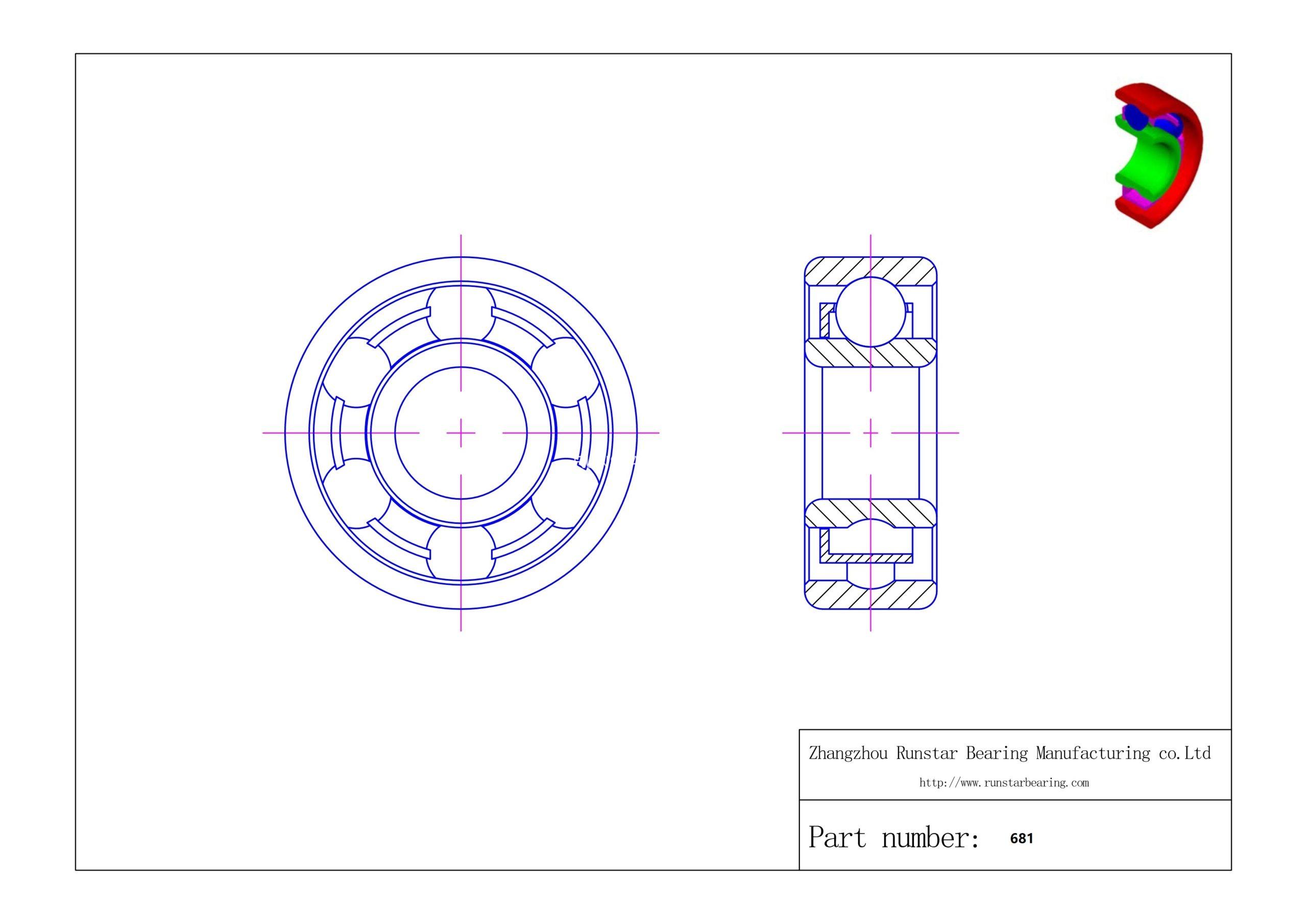 1mm ball bearings 681 d