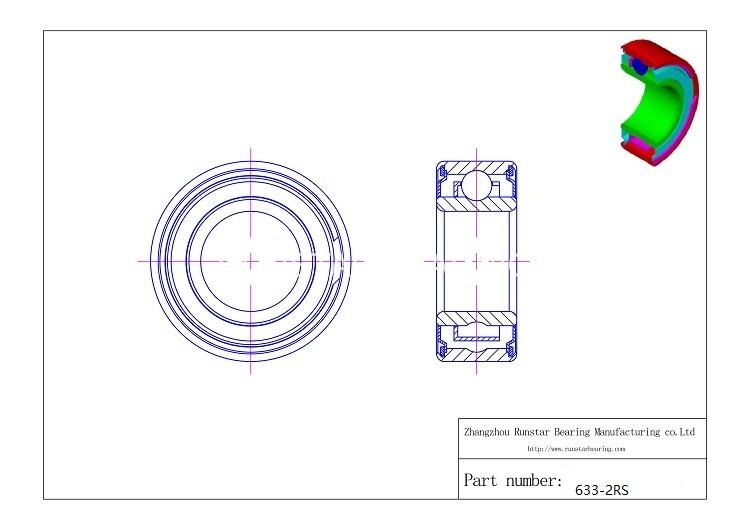 3 ball bearing 633 2rs d