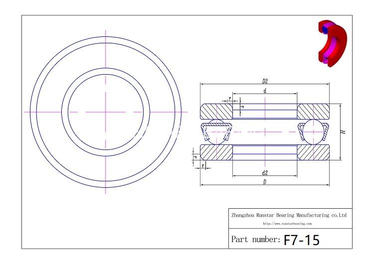axial thrust bearing f7 15m d 2