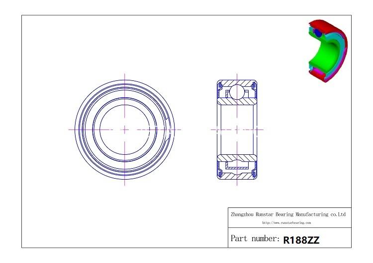 ball bearing .250 x .500 x .187 r188zz d 1