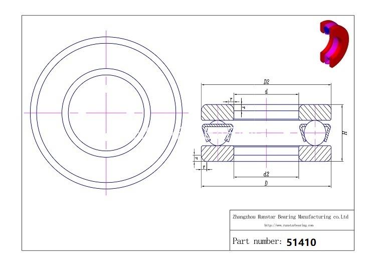 magnetic thrust bearing 51410 d