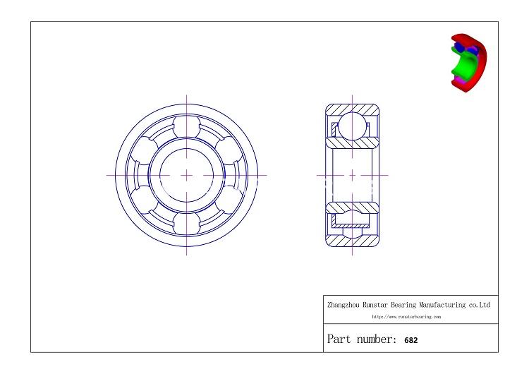metric miniature bearing 682 D