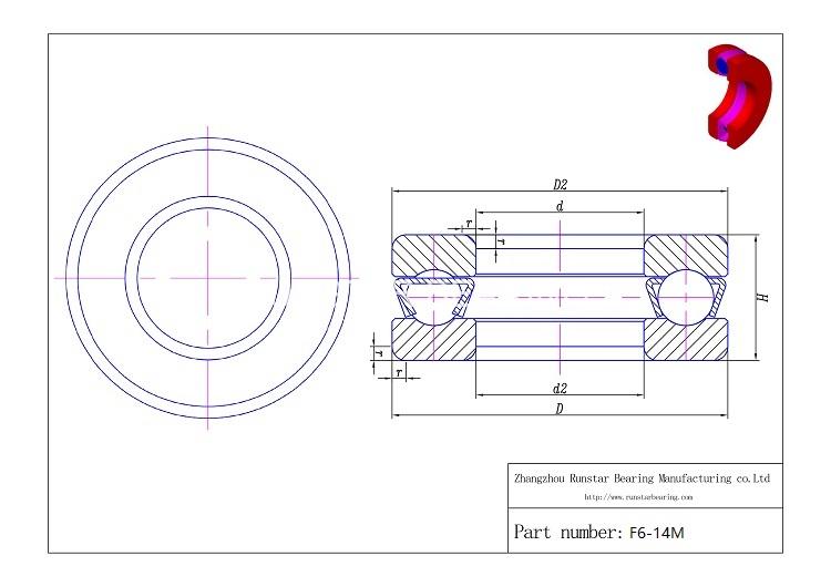 micro thrust bearings f6 14m d 2