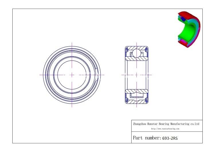 miniature ball bearings 693 2rs d