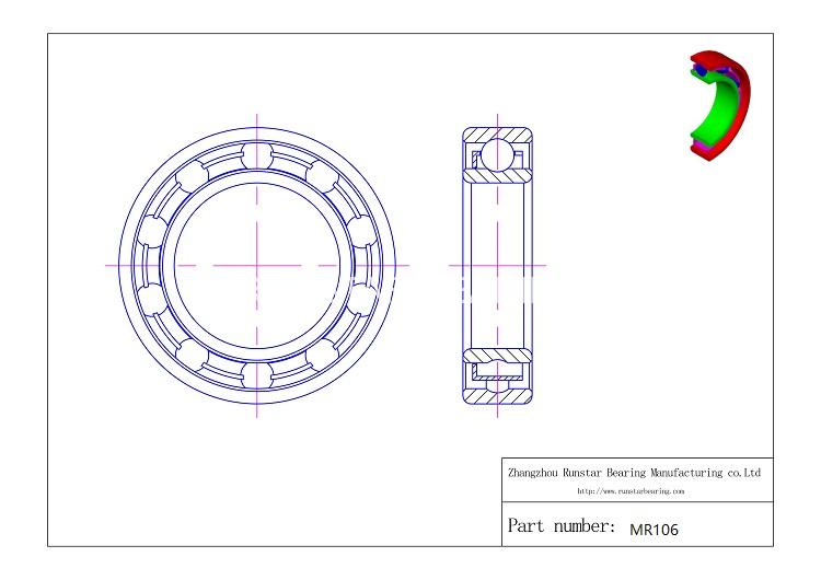 miniature precision bearings MR106 D