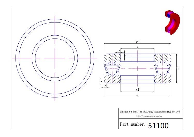 thrust ball bearings manufacturer 51100 d