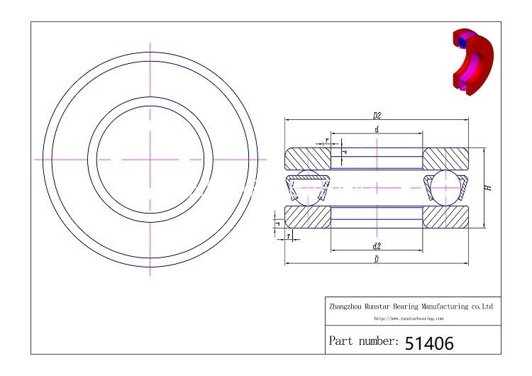 thrust bearing dimensions 51406 d