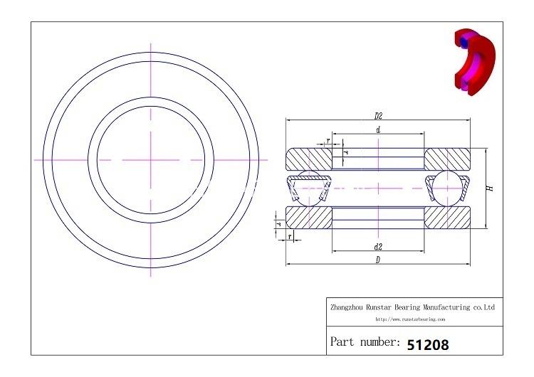 thrust bearings washers 51208 d