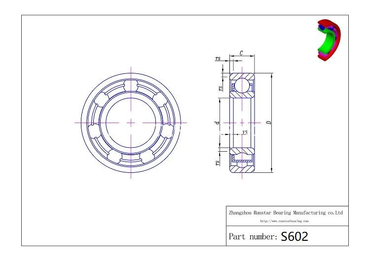 2 ball bearings s602 d