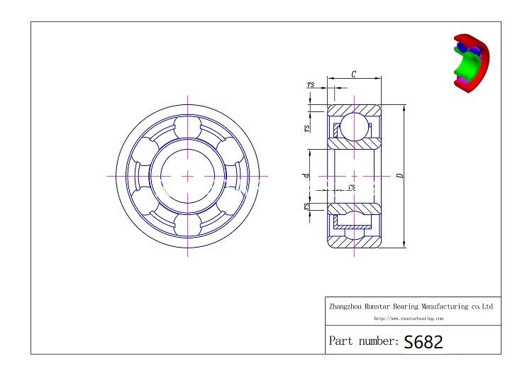 2mm ball bearing s682 d