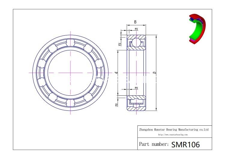 6mm steel ball bearings smr106 d