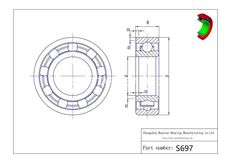 7x17x5 stainless bearing s697 d