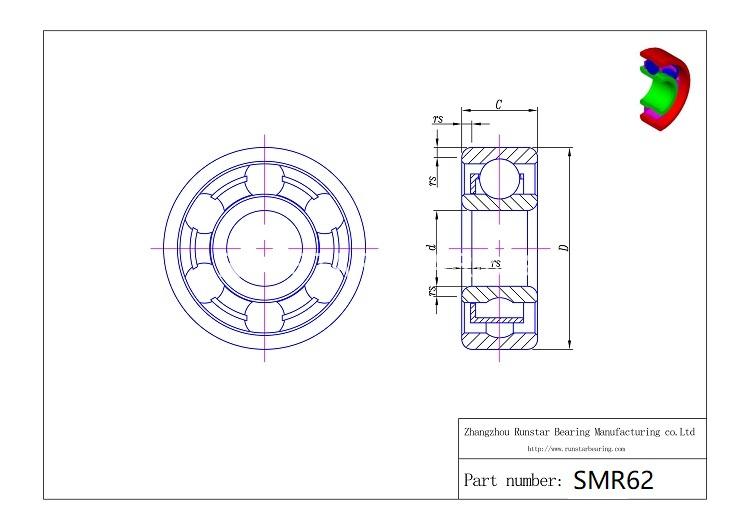 ball bearing 620 smr62 d