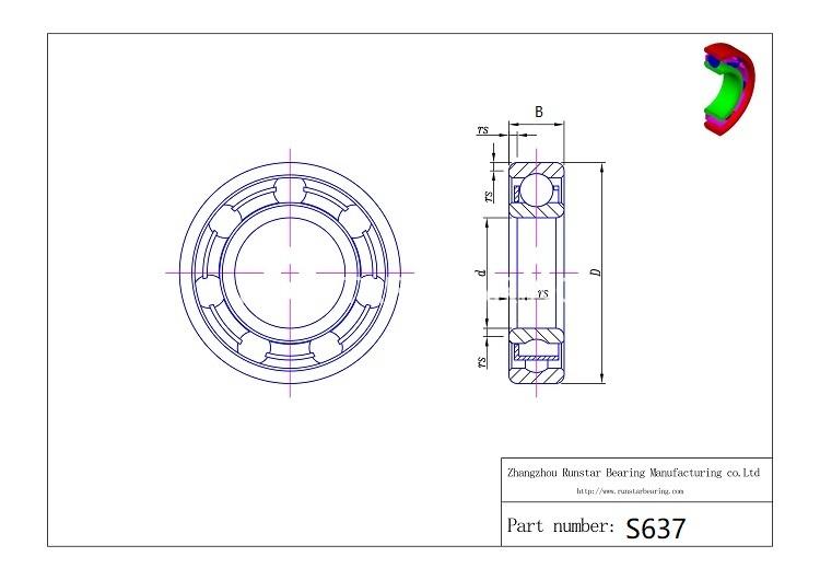 ball bearings sizes chart s637 d
