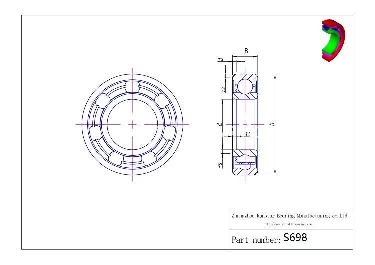 ball bearings specifications s698 d