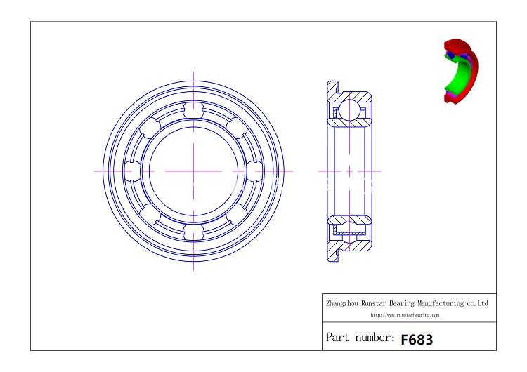 metric flange bearings f683 d