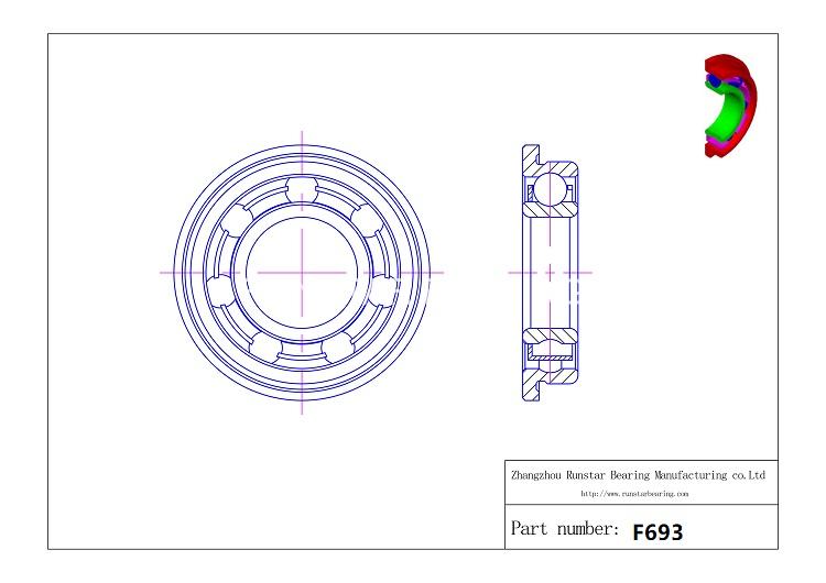 mini flange bearing f693 d