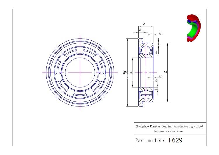 radial ball bearing f629 d