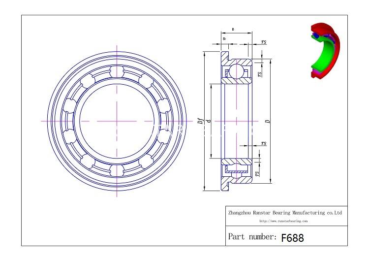 steel flange bearings f688 d