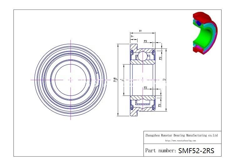 2mm miniature bearing smf52 2rs d