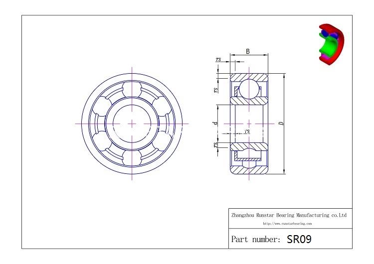 precision miniature radial ball bearings sr09 d