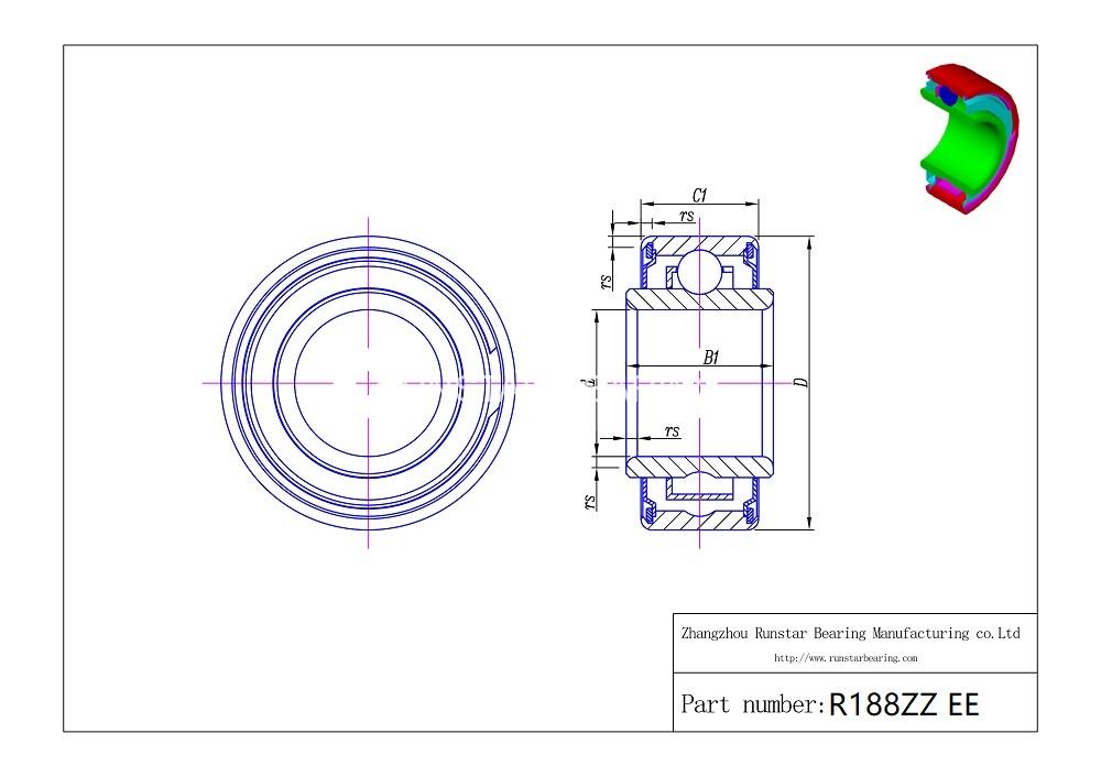 14 precision ball bearing r188zz ee d 1