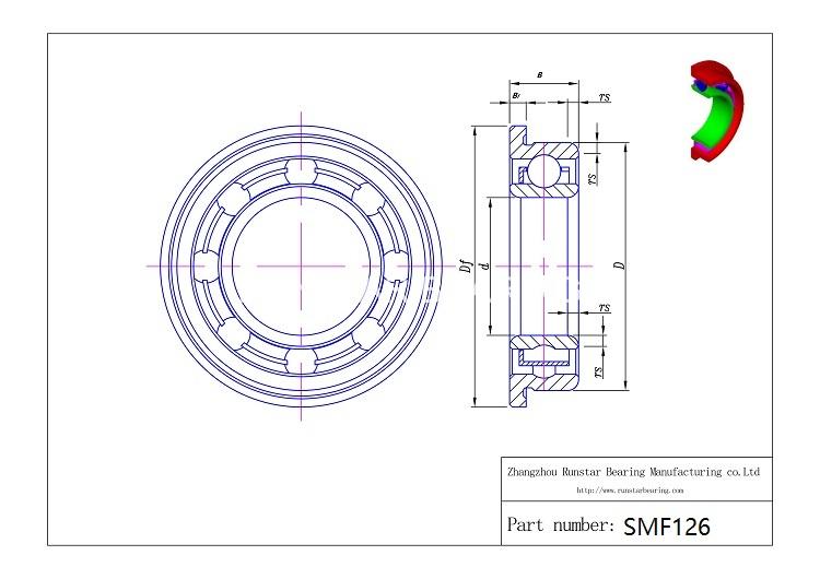 6mm stainless steel ball bearing smf126 d