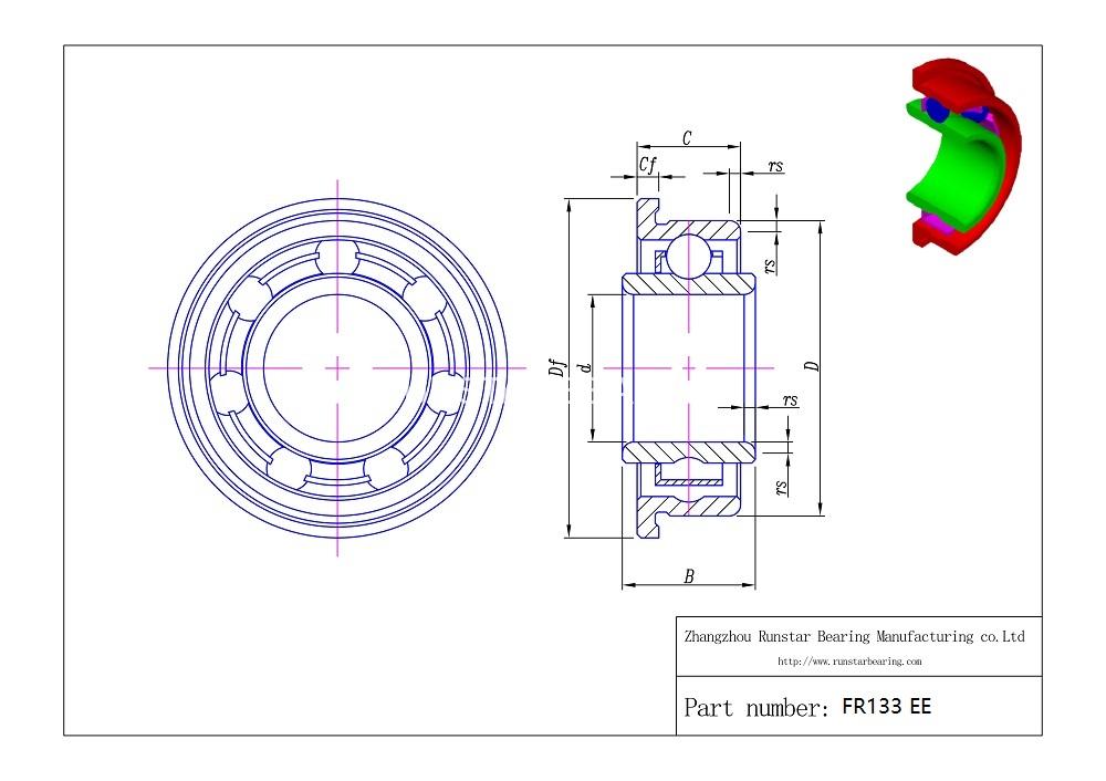 ball bearing flanged fr133 ee d