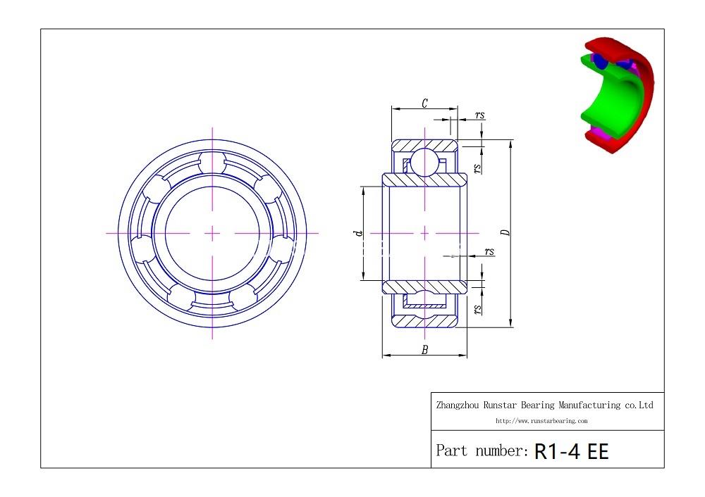 ball bearings sizes r1 4 ee d