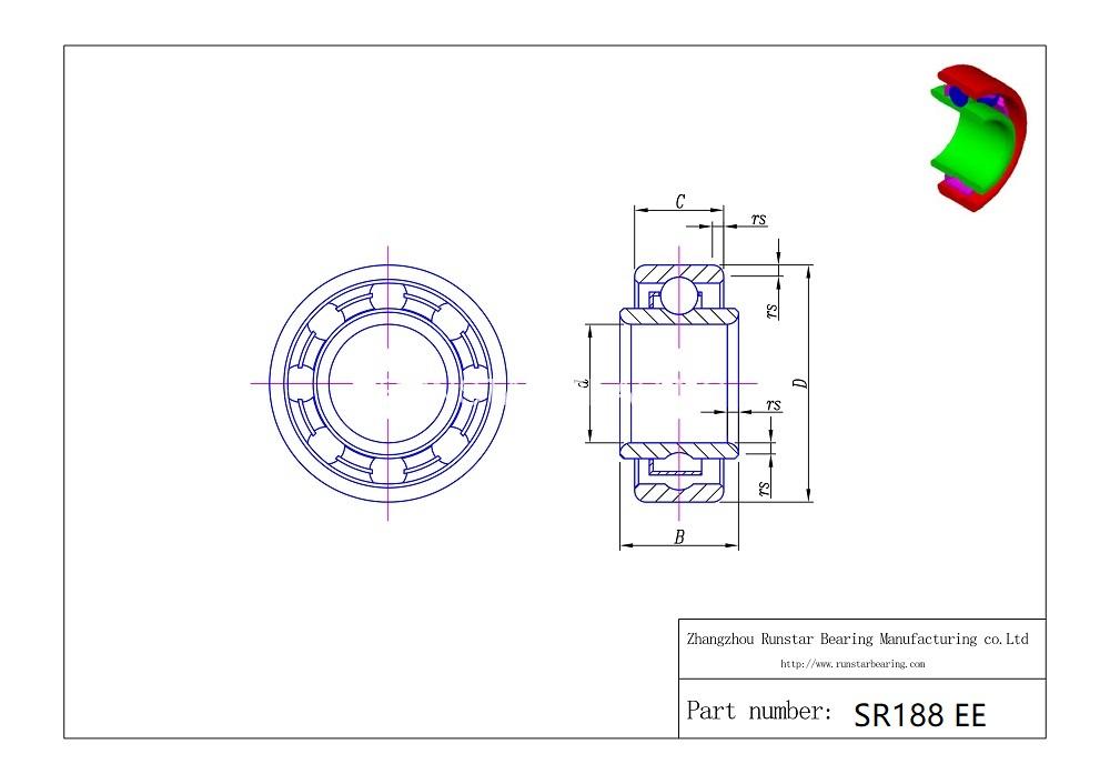 single row ball bearings sr188 ee d