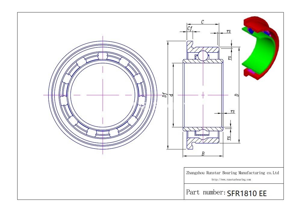 wide inner ring ball bearings sfr1810 ee d